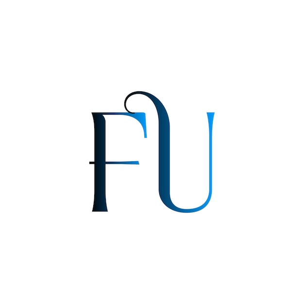 FU creativo inicial moderno minimalista atemporal espacio negativo monograma diseño de logotipo de negocio