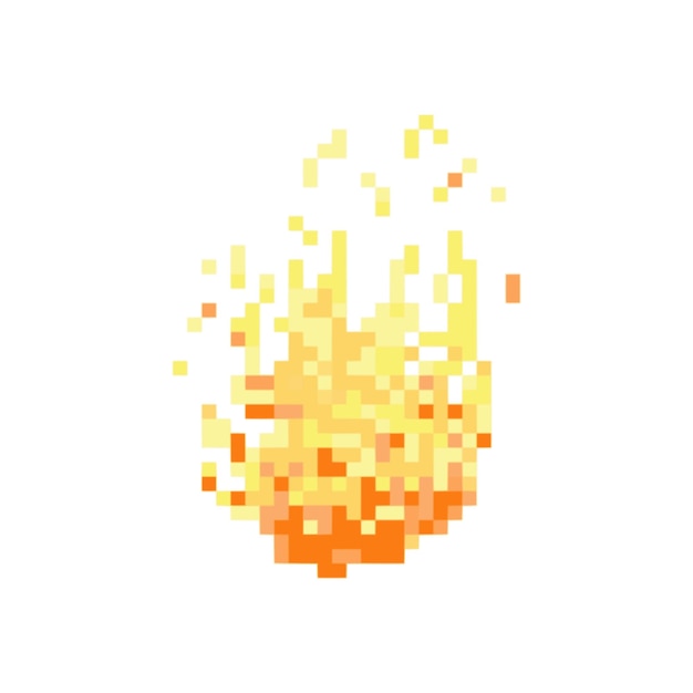 fuego ardiente arte de píxeles caliente para su diseño