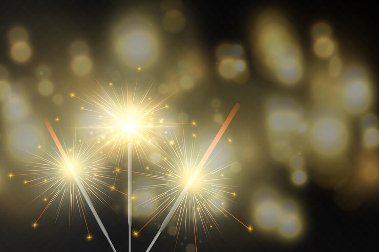 Vector fuego de bengala vela brillante con chispas elemento festivo