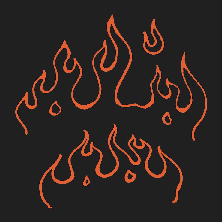 Vector fuego dibujado a mano