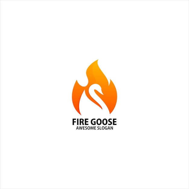 fuego con diseño de logotipo de ganso color gradiente