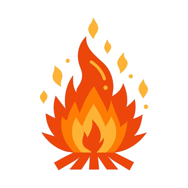 un fuego con un diseño rojo y naranja en él