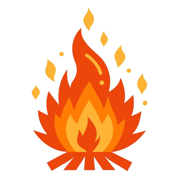 un fuego con un diseño rojo y naranja en él