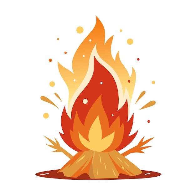 un fuego con una imagen de un fuego que dice fuego