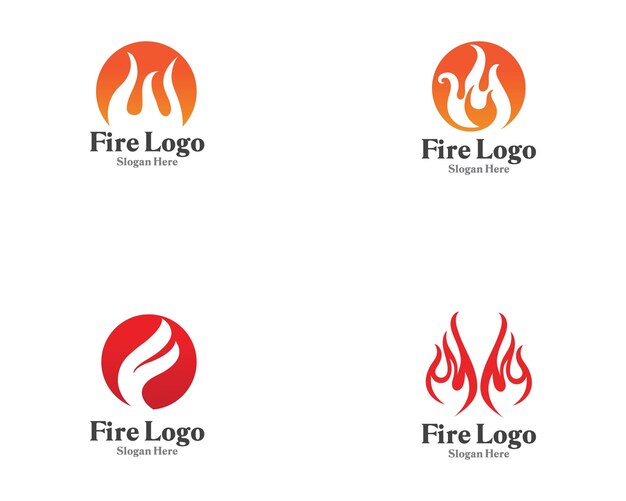 Fuego logo símbolo gas y aceite vector