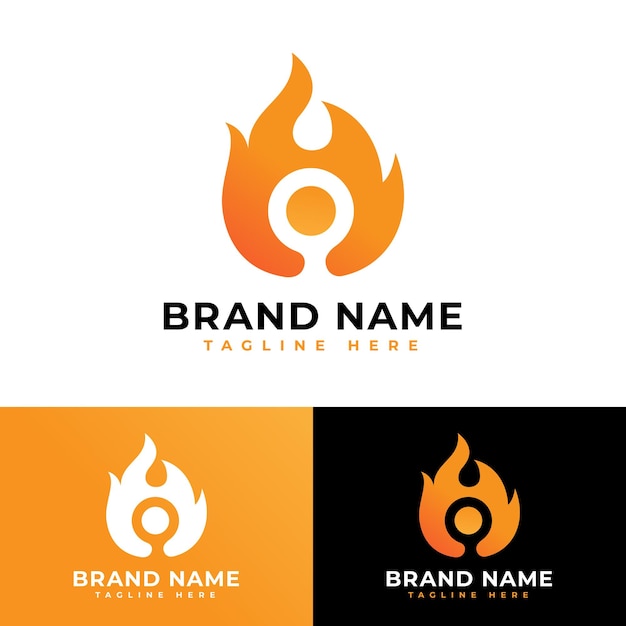 fuego con lupa símbolo icono logotipo plano diseño vectorial de acciones