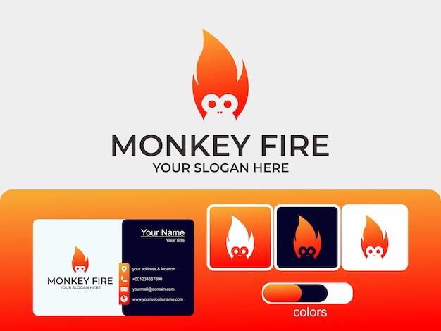 Fuego de mono y tarjeta de visita.