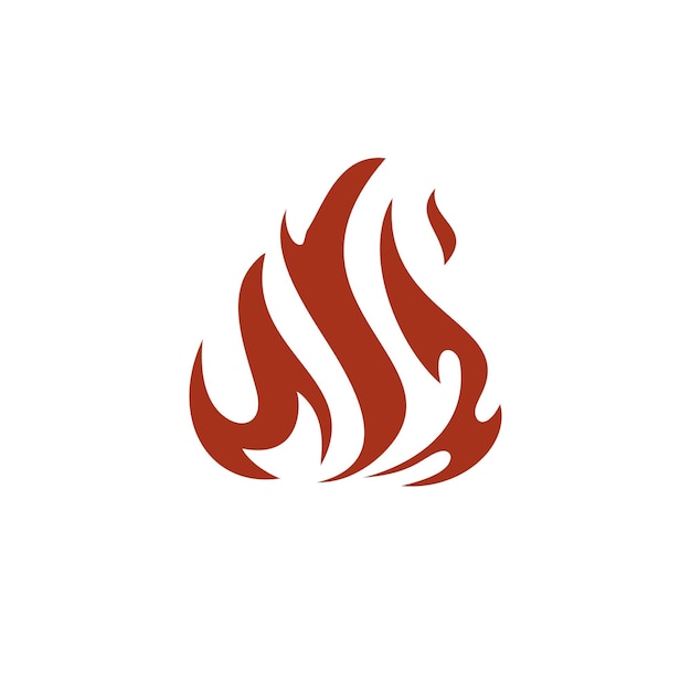 Fuego rojo llama logo vector diseño hoguera campamento fuego ilustración icono aislado sobre fondo blanco