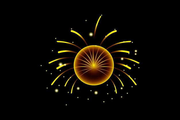Fuegos artificiales Adhesivo de Feliz Año Nuevo