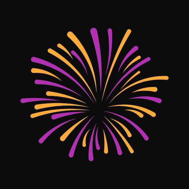 Fuegos artificiales aislados sobre fondo negro