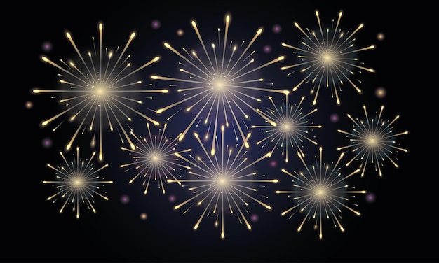 Fuegos artificiales dorados estallan sobre un fondo oscuro celebrando la alegría y las ocasiones festivas con estilo