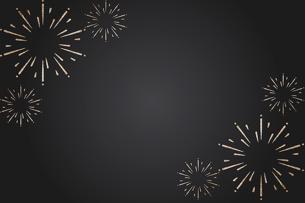 Fuegos artificiales dorados sobre un fondo negro