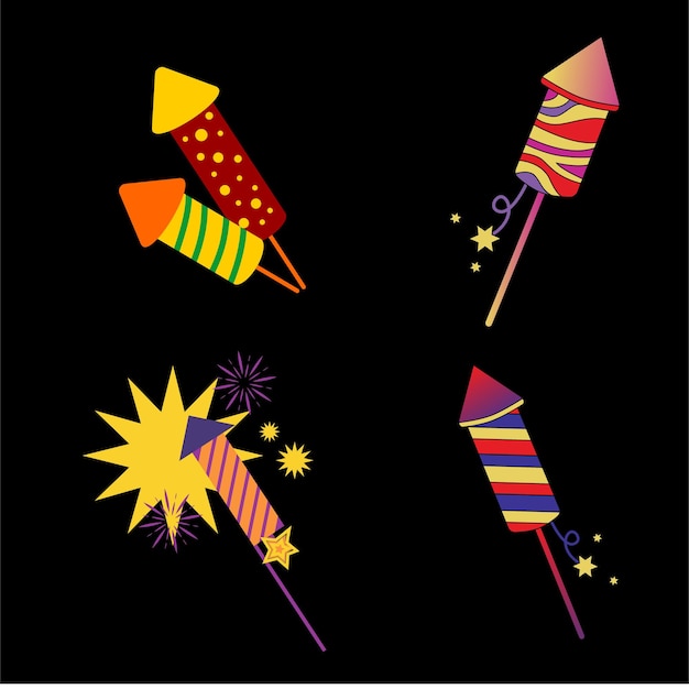 Fuegos artificiales elementos gráficos de fuegos artificiales de año nuevo Feliz año nuevo año chino