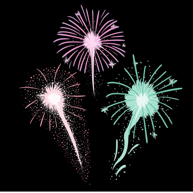 Fuegos artificiales elementos gráficos de fuegos artificiales de año nuevo Feliz año nuevo año chino