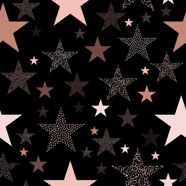 Fuegos artificiales de estrellas de neón coloridos en el cielo luces multicolores para Navidad o víspera de Año Nuevo