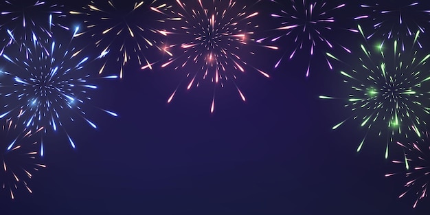 Fuegos artificiales festivos con chispas brillantes