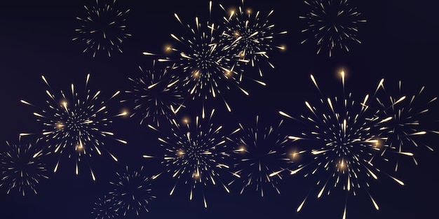 Fuegos artificiales festivos con chispas brillantes