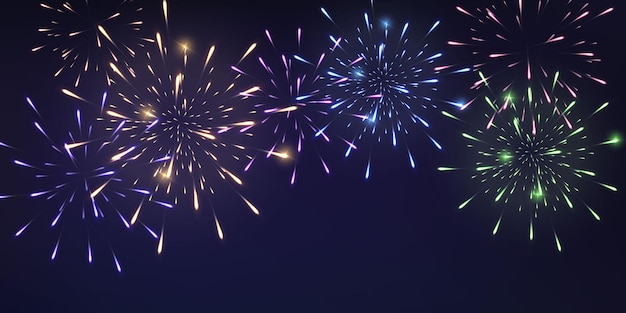 Fuegos artificiales festivos con chispas brillantes