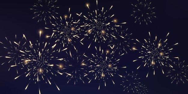 Fuegos artificiales festivos con chispas brillantes