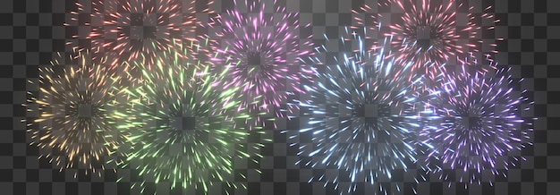 Fuegos artificiales festivos con chispas brillantes
