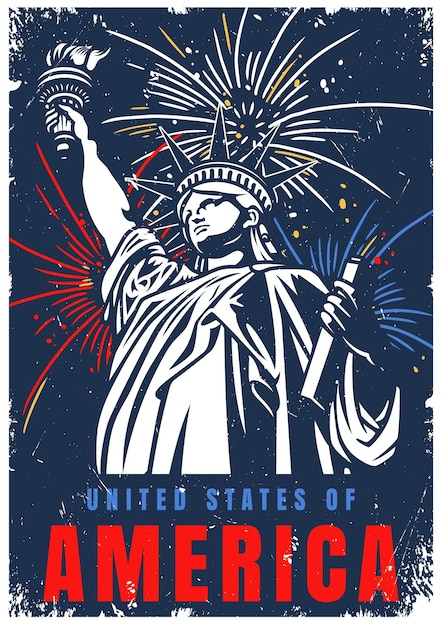 Fuegos artificiales sobre la Estatua de la Libertad