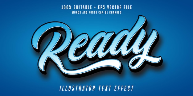 Vector fuente 3d de efecto de texto editable listo