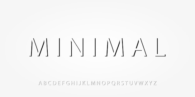 Fuente 3D minimalista Letras modernas en diseño abstracto Ilustración vectorial de texto