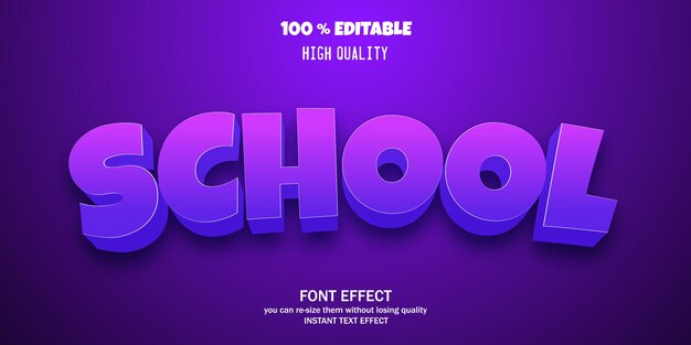 fuente 3d moderna, efecto de fuente editable