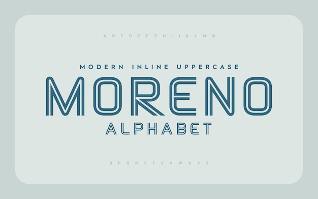 Fuente del alfabeto moderno Tipografía letras mayúsculas con estilo en línea Ilustración vectorial