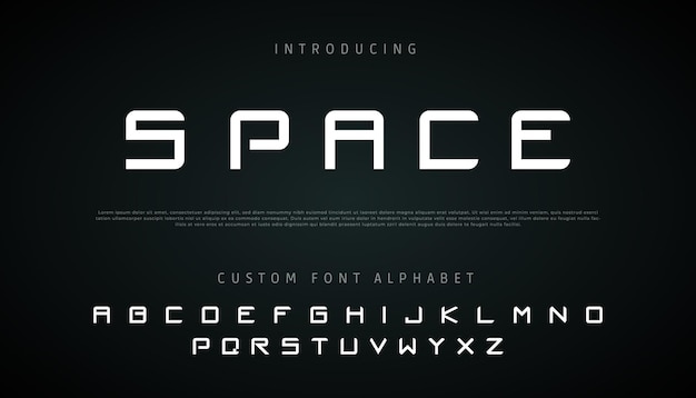 fuente del alfabeto personalizado espacial