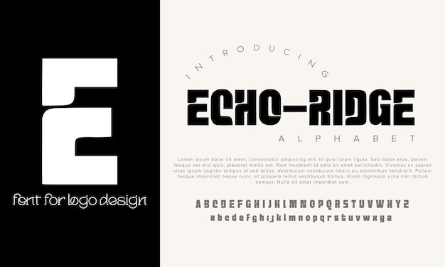 Fuente de alfabeto vectorial Echo Ridge para el diseño del logotipo