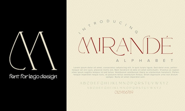 fuente del alfabeto vectorial de Mirande para el diseño del logotipo
