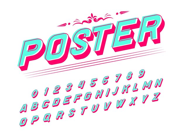 Fuente de arte pop para carteles Alfabeto retro cómico Vintage Futurista 80 s tipografía editable y en capas Vector letras cromadas modernas en estilo disco glitch para pancartas