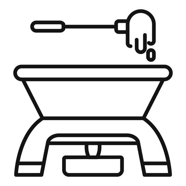 La fuente de chocolate goteando el icono del postre dulce
