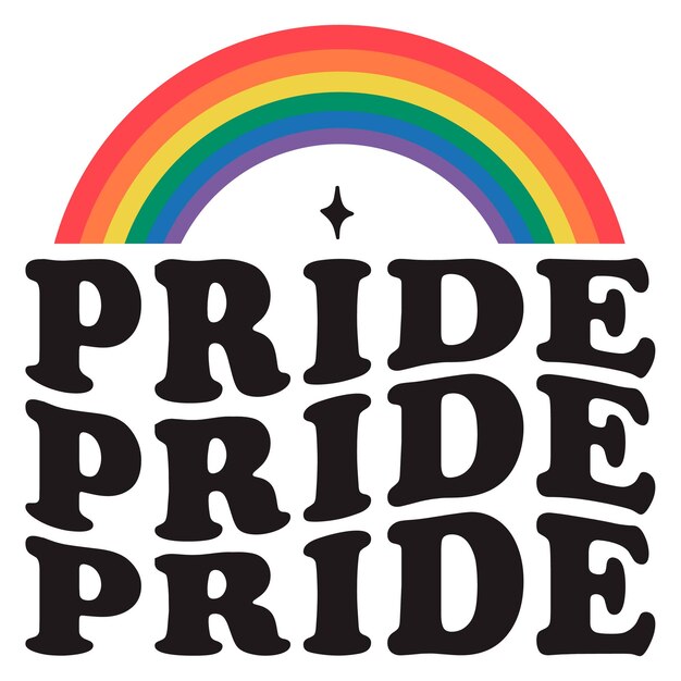 Una fuente colorida que dice Pride