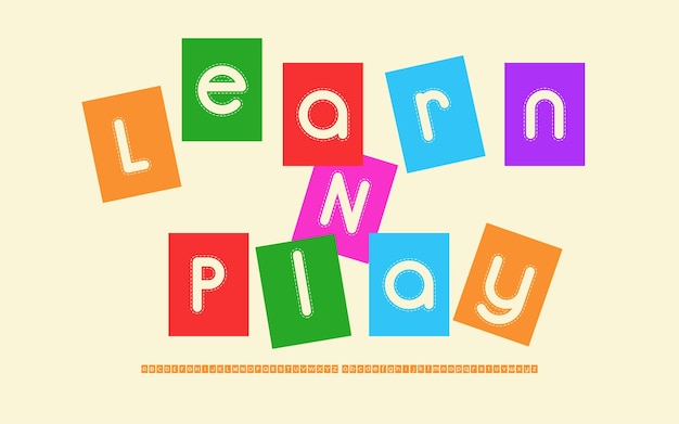 Fuente divertida tipografía infantil fuentes logo fuente Vector Premium
