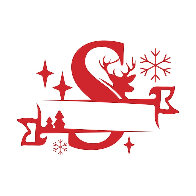 Fuente dividida de Navidad Alfabeto único Ilustración vectorial