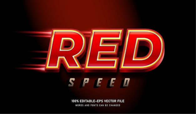 FUENTE EDITABLE EFECTO DE TEXTO ELEGANTE RED SPEED CON LUZ ROJA