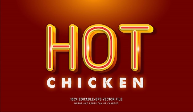 Fuente editable de efecto de texto HOT CHICKEN