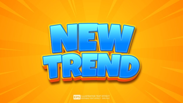 Fuente de efecto de texto 3D editable New Trend