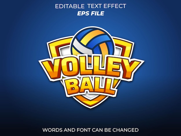 fuente de efecto de texto de bola de volea tipografía editable texto 3d para juegos plantilla vectorial.