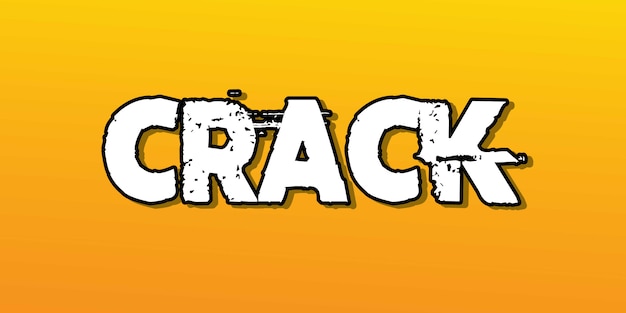 Vector fuente de efecto de texto de crack