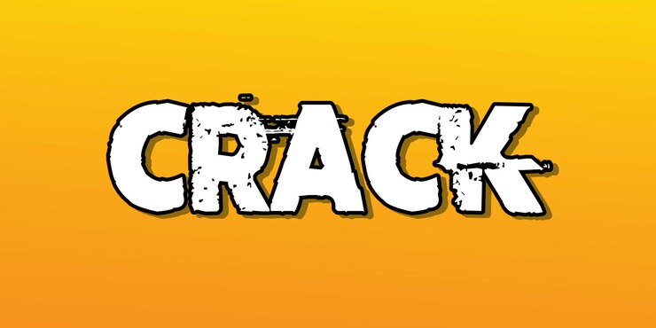 Vector fuente de efecto de texto de crack