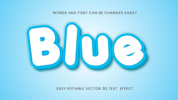 Fuente de efecto de texto editable 3d azul