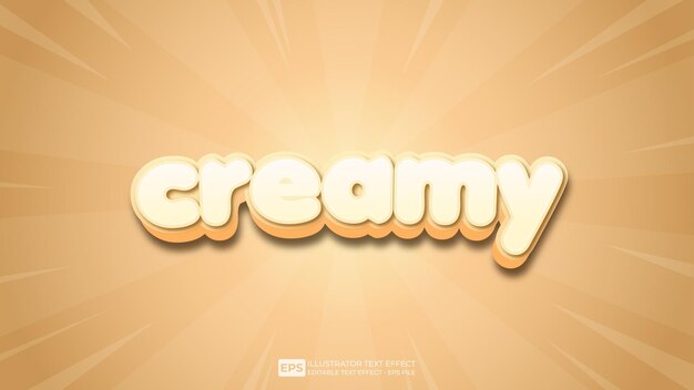 Fuente de efecto de texto editable 3D cremoso