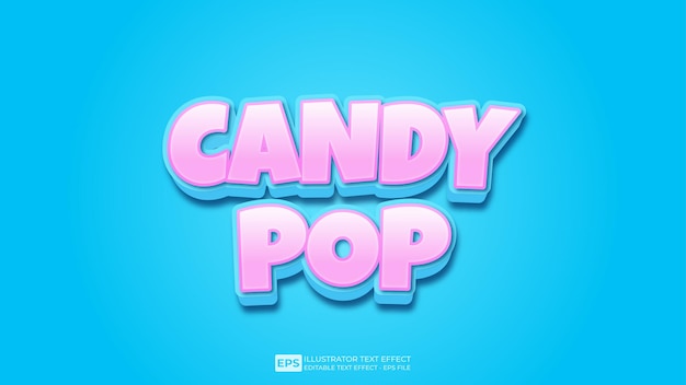 Fuente de efecto de texto editable 3D Text Candy Pop