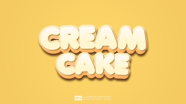 Fuente de efecto de texto editable 3D Text Cream Cake