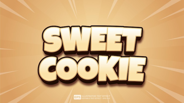 Fuente de efecto de texto editable 3D Text Sweet Cookie