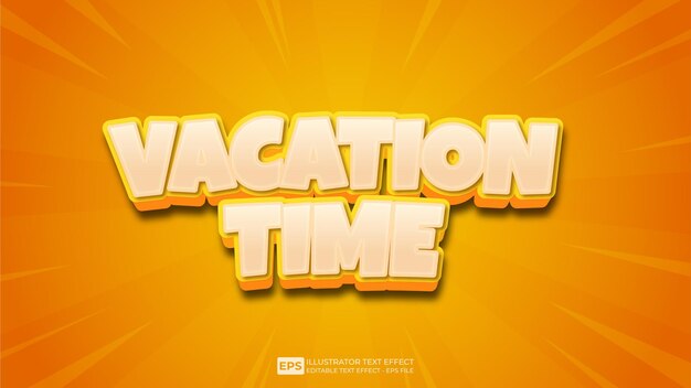 Fuente de efecto de texto editable 3D Text Vacation Time