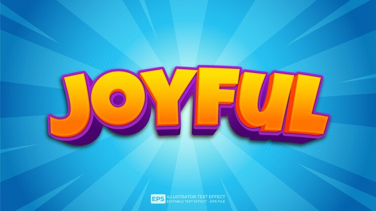Vector fuente de efecto de texto editable alegre